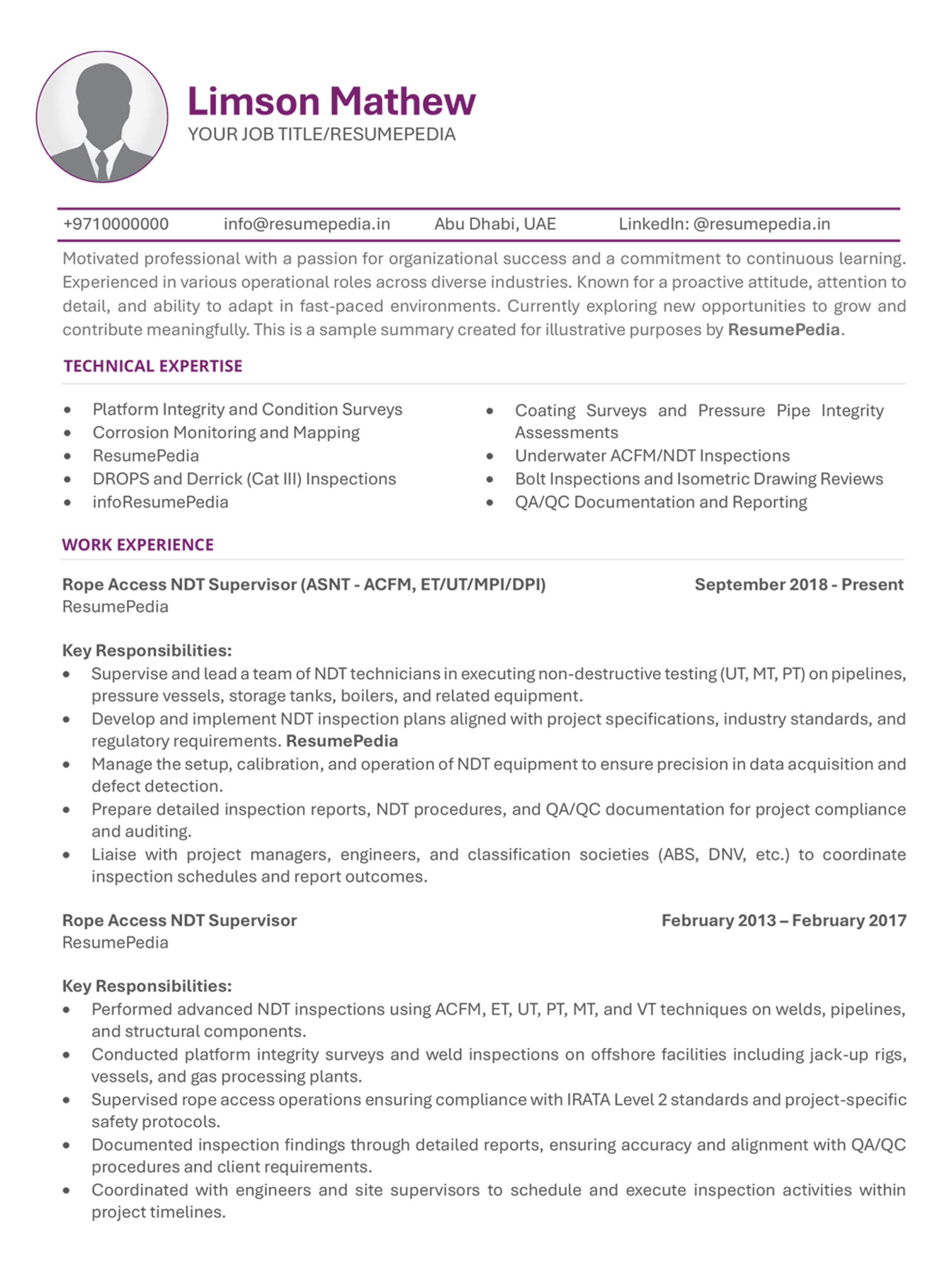 Resume Sample 4